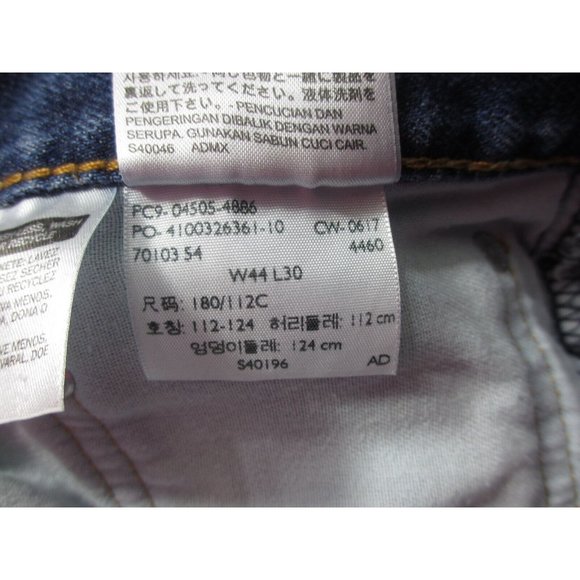 Levi's 505 Men's Jeans Straight Leg High Rise Size 44 x 30 Medium Wash - Picture 6 of 7